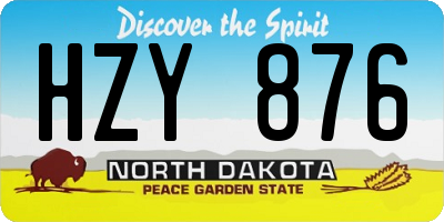 ND license plate HZY876