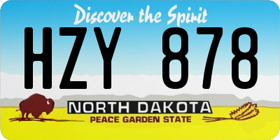 ND license plate HZY878