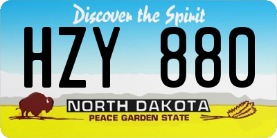 ND license plate HZY880