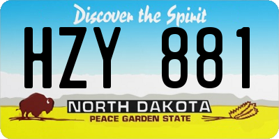 ND license plate HZY881