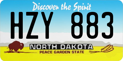 ND license plate HZY883