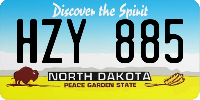 ND license plate HZY885