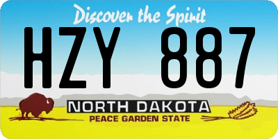 ND license plate HZY887