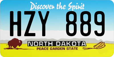 ND license plate HZY889