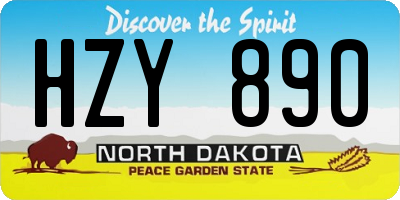 ND license plate HZY890