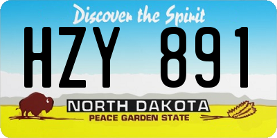 ND license plate HZY891