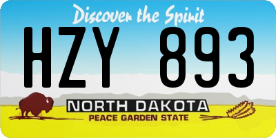 ND license plate HZY893