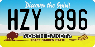 ND license plate HZY896