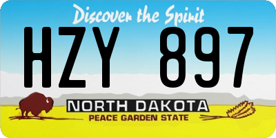 ND license plate HZY897