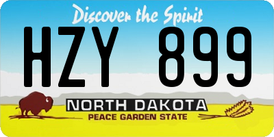 ND license plate HZY899