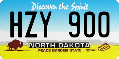 ND license plate HZY900