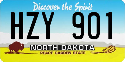 ND license plate HZY901