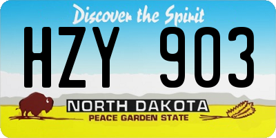 ND license plate HZY903