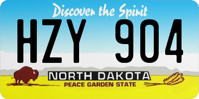 ND license plate HZY904