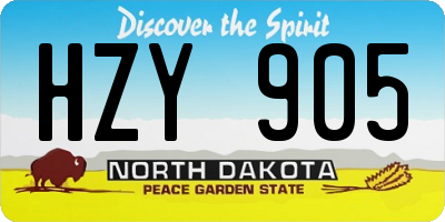 ND license plate HZY905