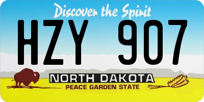 ND license plate HZY907
