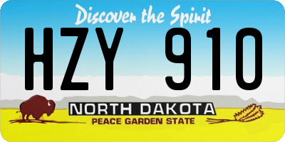 ND license plate HZY910