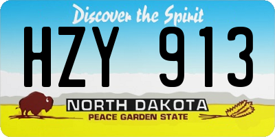 ND license plate HZY913