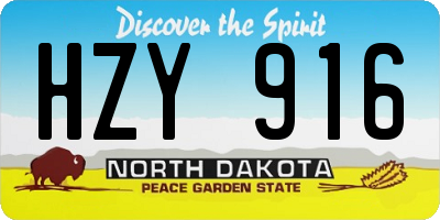 ND license plate HZY916