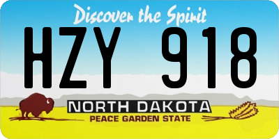 ND license plate HZY918