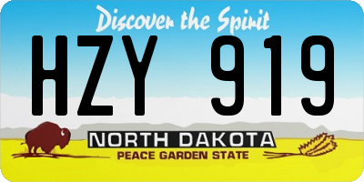 ND license plate HZY919