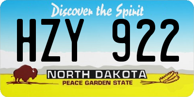 ND license plate HZY922