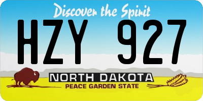 ND license plate HZY927