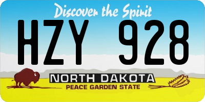 ND license plate HZY928