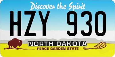 ND license plate HZY930