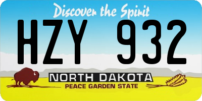 ND license plate HZY932