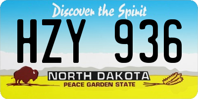 ND license plate HZY936