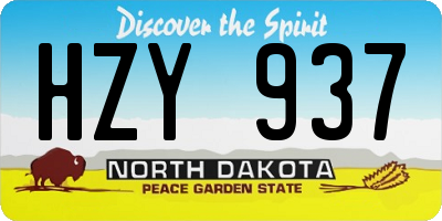 ND license plate HZY937