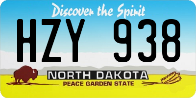 ND license plate HZY938