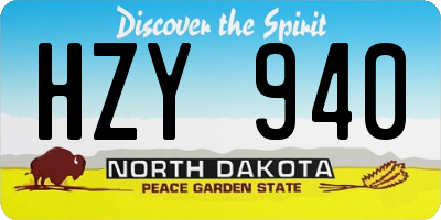 ND license plate HZY940