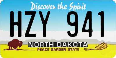 ND license plate HZY941