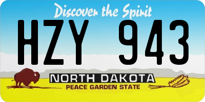ND license plate HZY943