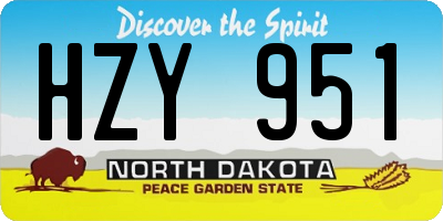 ND license plate HZY951