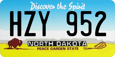 ND license plate HZY952