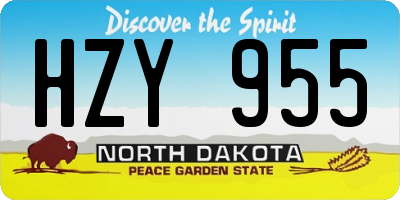 ND license plate HZY955