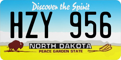 ND license plate HZY956