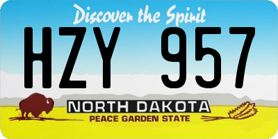 ND license plate HZY957