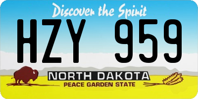 ND license plate HZY959