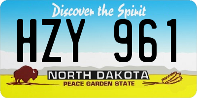 ND license plate HZY961