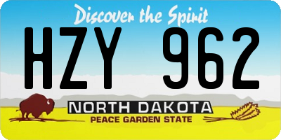 ND license plate HZY962