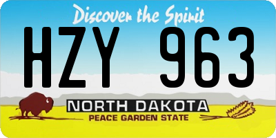 ND license plate HZY963