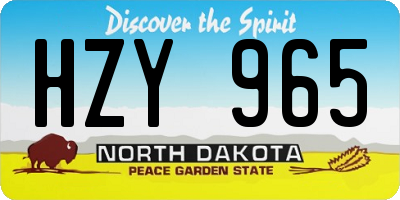 ND license plate HZY965