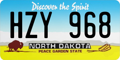 ND license plate HZY968