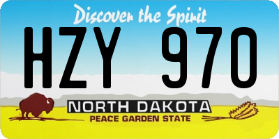 ND license plate HZY970