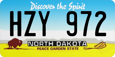 ND license plate HZY972
