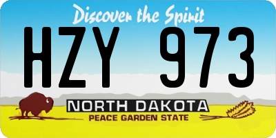 ND license plate HZY973